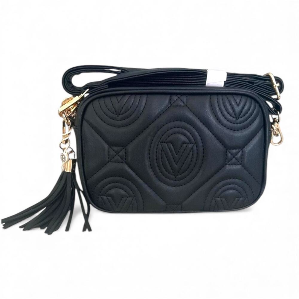 Valentino Orlandi Small Black Quilted Crossbody Camera Bag New With Tags - Picture 3 of 9